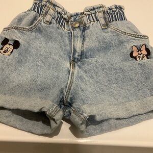 Zara denim Minnie Mouse Disney shorts